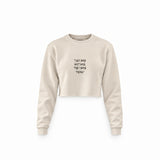 Sex And Art Crop Sweatshirt — Krem — Ön baskı