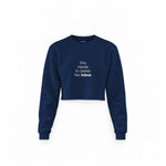 She Needs To Delete Her Inbox Crop Sweatshirt — Lacivert — Ön baskı