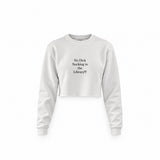 The Library Crop Sweatshirt — Beyaz — Ön baskı
