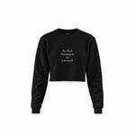 The Library Crop Sweatshirt — Siyah — Ön baskı