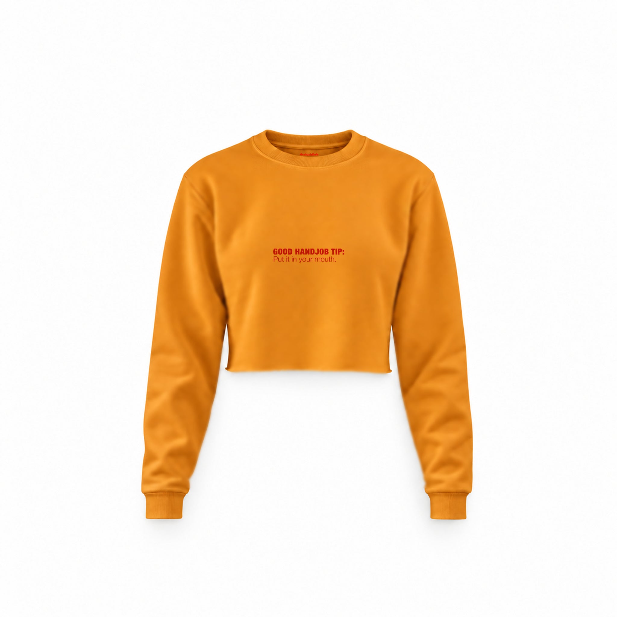Good Handjob Tip Crop Sweatshirt — Turuncu — Ön baskı
