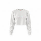 God's Favorite Creation Crop Sweatshirt — Beyaz — Ön baskı