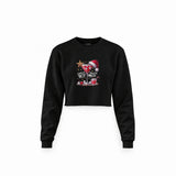 Hot Mess Crop Sweatshirt — Siyah — Ön baskı