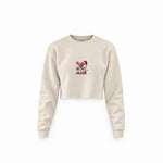 Hot Mess Crop Sweatshirt — Krem — Ön baskı