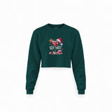 Hot Mess Crop Sweatshirt — Koyu Yeşil — Ön baskı