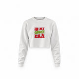 Grinch Era Crop Sweatshirt — Beyaz — Ön baskı