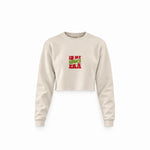 Grinch Era Crop Sweatshirt — Krem — Ön baskı
