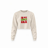 Grinch Era Crop Sweatshirt — Krem — Ön baskı