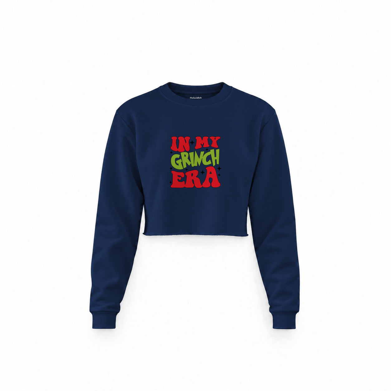 Grinch Era Crop Sweatshirt — Lacivert — Ön baskı