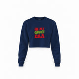Grinch Era Crop Sweatshirt — Lacivert — Ön baskı