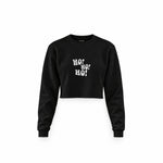 Ho Ho Ho Crop Sweatshirt — Siyah — Ön baskı