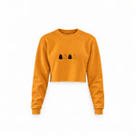 Twinkle Puffy Cats Crop Sweatshirt — Turuncu — Ön baskı