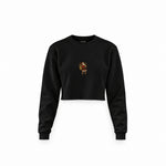 Vintage Santa Crop Sweatshirt — Siyah — Ön baskı