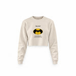 Gay Test - Batman Crop Sweatshirt — Krem — Ön baskı