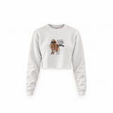 GTA San Andreas Crop Sweatshirt — Beyaz — Ön baskı