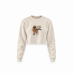 GTA San Andreas Crop Sweatshirt — Krem — Ön baskı