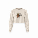 GTA San Andreas Crop Sweatshirt — Krem — Ön baskı