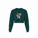 GTA San Andreas Crop Sweatshirt — Koyu Yeşil — Ön baskı