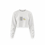 1 Tequila 2 Tequila Crop Sweatshirt — Beyaz — Ön baskı