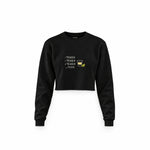 1 Tequila 2 Tequila Crop Sweatshirt — Siyah — Ön baskı