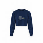 1 Tequila 2 Tequila Crop Sweatshirt — Lacivert — Ön baskı