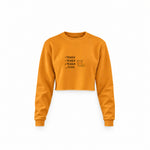1 Tequila 2 Tequila Crop Sweatshirt — Turuncu — Ön baskı