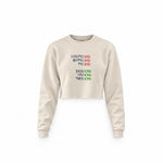 End And King Crop Sweatshirt — Krem — Ön baskı