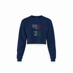 End And King Crop Sweatshirt — Lacivert — Ön baskı