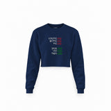 End And King Crop Sweatshirt — Lacivert — Ön baskı