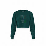End And King Crop Sweatshirt — Koyu Yeşil — Ön baskı