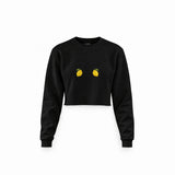 Squeeze Me Crop Sweatshirt — Siyah — Ön baskı
