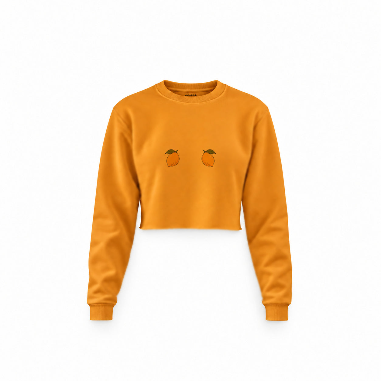 Squeeze Me Crop Sweatshirt — Turuncu — Ön baskı