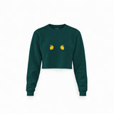 Squeeze Me Crop Sweatshirt — Koyu Yeşil — Ön baskı
