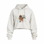 GTA San Andreas Oversize Crop Hoodie — Beyaz — Ön baskı