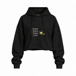 1 Tequila 2 Tequila Oversize Crop Hoodie — Siyah — Ön baskı