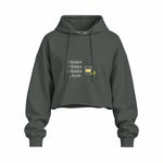 1 Tequila 2 Tequila Oversize Crop Hoodie — Antrasit — Ön baskı