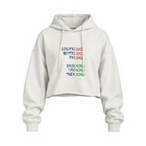 End And King Oversize Crop Hoodie — Beyaz — Ön baskı