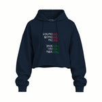 End And King Oversize Crop Hoodie — Lacivert — Ön baskı