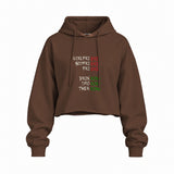 End And King Oversize Crop Hoodie — Kahverengi — Ön baskı
