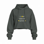 I Love Squeezing Lemons Oversize Crop Hoodie — Antrasit — Ön baskı