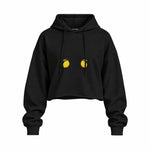 Squeeze Me Oversize Crop Hoodie — Siyah — Ön baskı