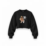 GTA San Andreas Oversize Crop Sweatshirt — Siyah — Ön baskı