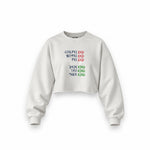 End And King Oversize Crop Sweatshirt — Beyaz — Ön baskı