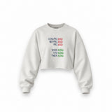 End And King Oversize Crop Sweatshirt — Beyaz — Ön baskı