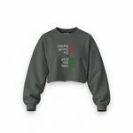End And King Oversize Crop Sweatshirt — Antrasit — Ön baskı