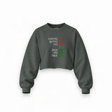End And King Oversize Crop Sweatshirt — Antrasit — Ön baskı