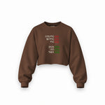 End And King Oversize Crop Sweatshirt — Kahverengi — Ön baskı