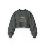 I Love Squeezing Lemons Oversize Crop Sweatshirt — Antrasit — Ön baskı