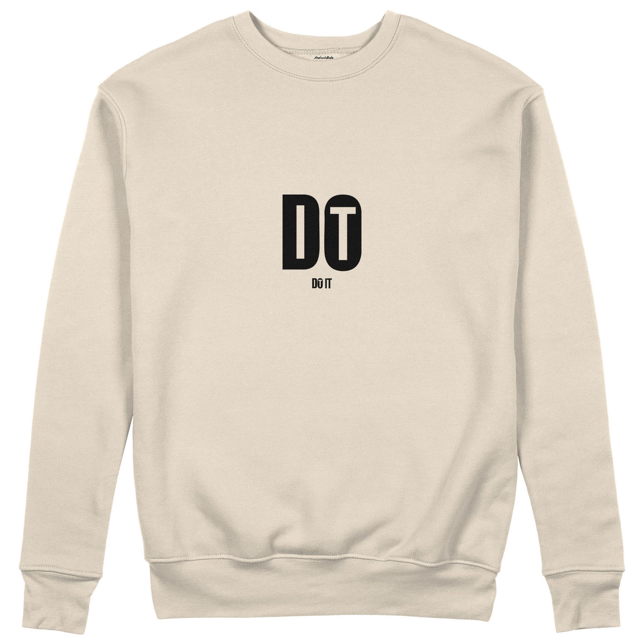 DO IT Sweatshirt - Bej - ön görünüm