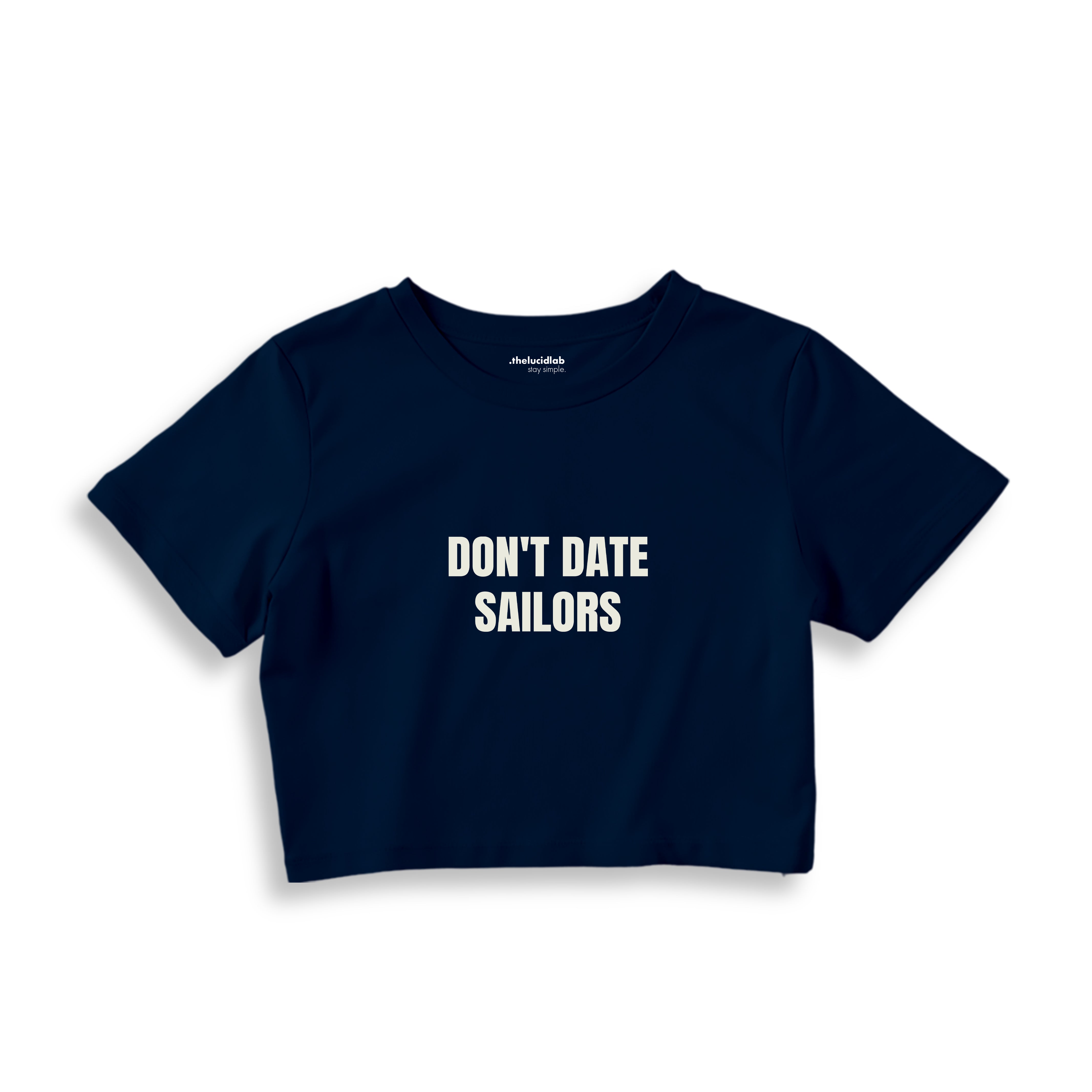 Don't Date Sailors Crop Tişört - lacivert-1
